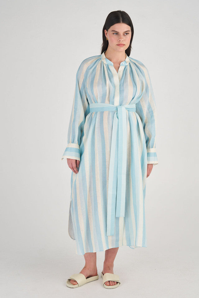 Long Stripe Shirt Dress