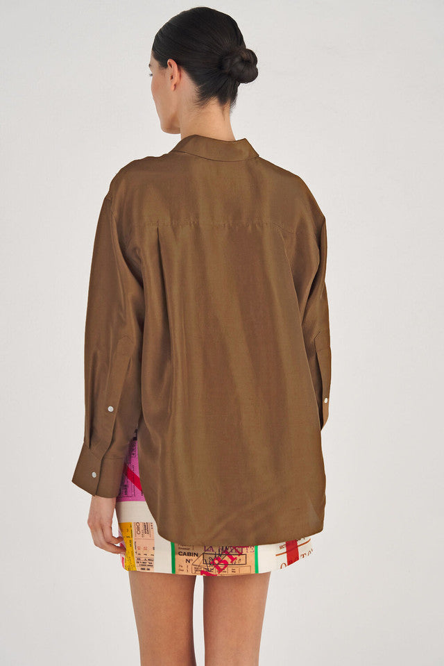 Ticket Print Mini Skirt