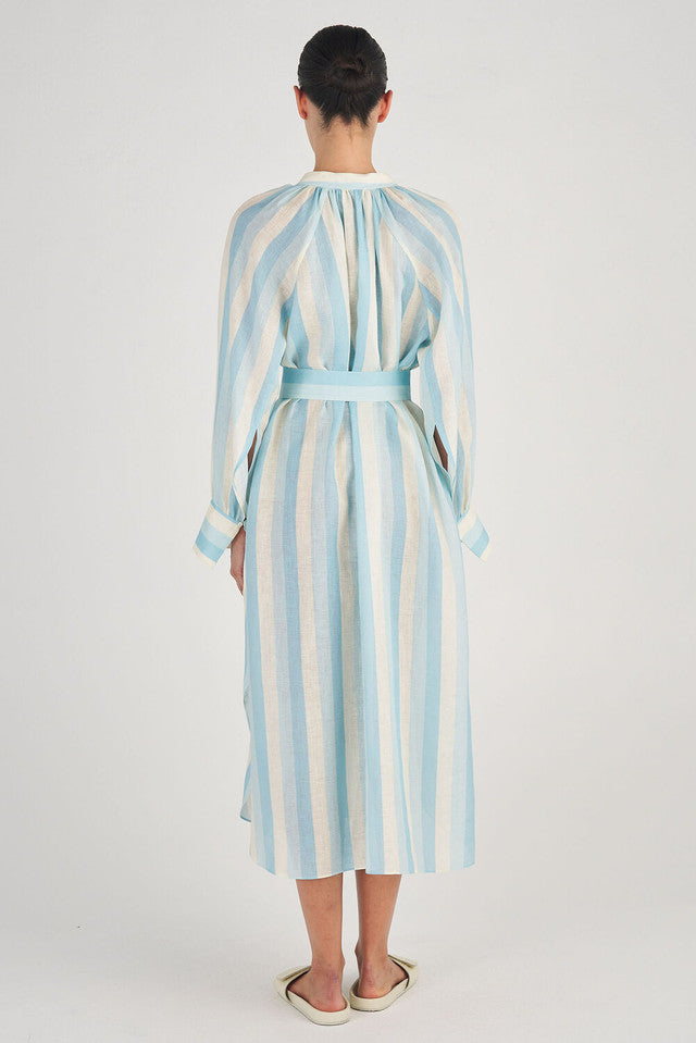 Long Stripe Shirt Dress