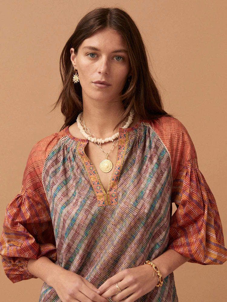 Wave Mini Smock Dress