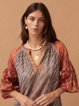 Wave Mini Smock Dress