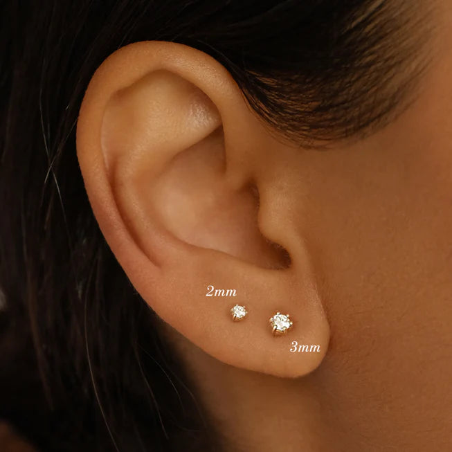 14k Gold Single Diamond Earring