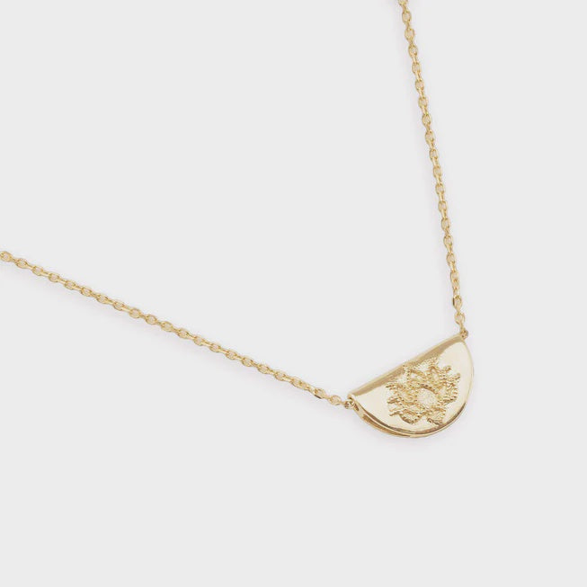14k Gold Mini Lotus Necklace