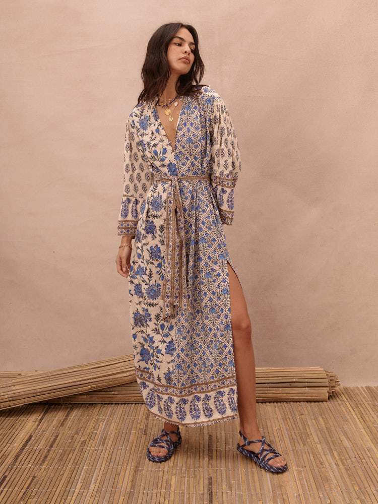 Lazuli Maxi Smock Dress with Belt