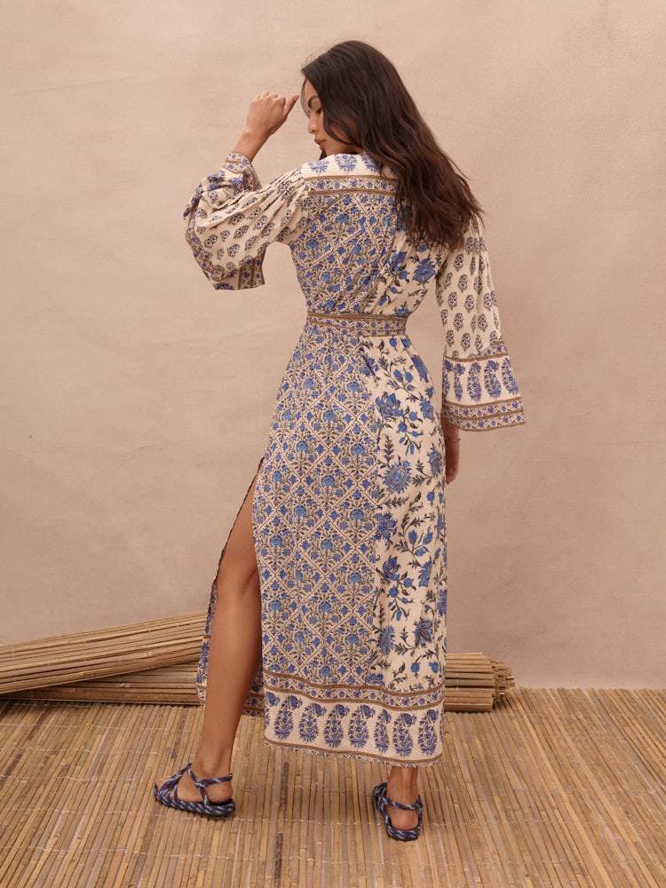 Lazuli Maxi Smock Dress with Belt