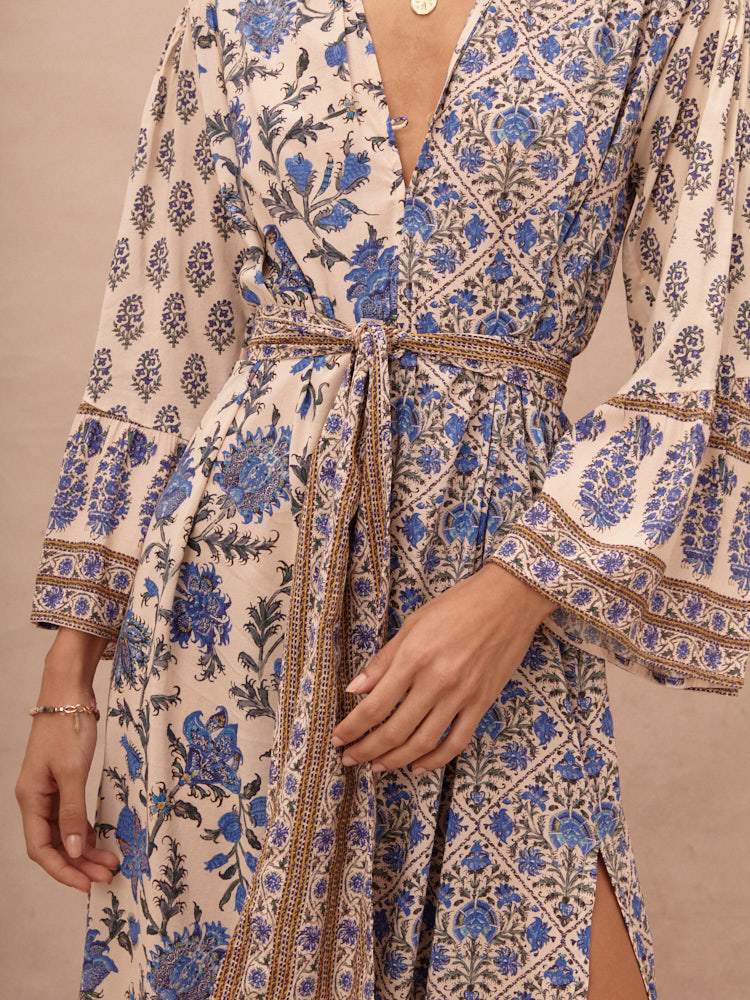 Lazuli Maxi Smock Dress with Belt