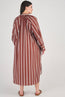Long Sleeve Stripe Dress Chocolate