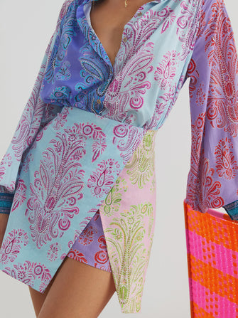 Wallpaper Split Mini Skirt