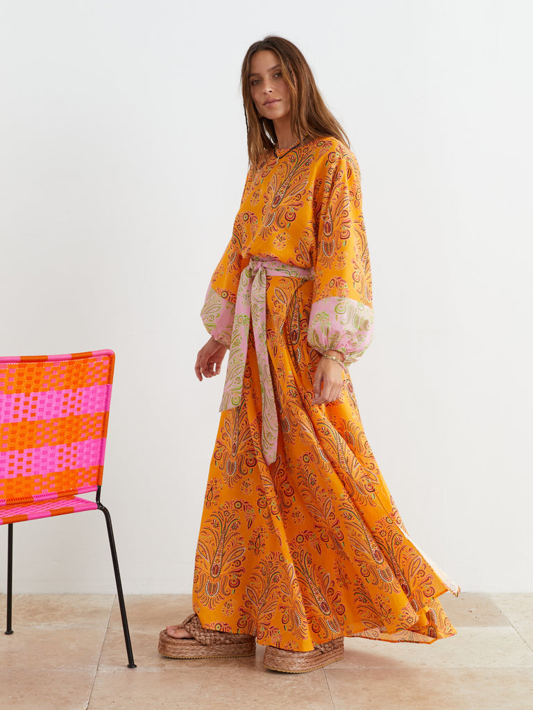 Wallpaper Maxi Wrap Skirt