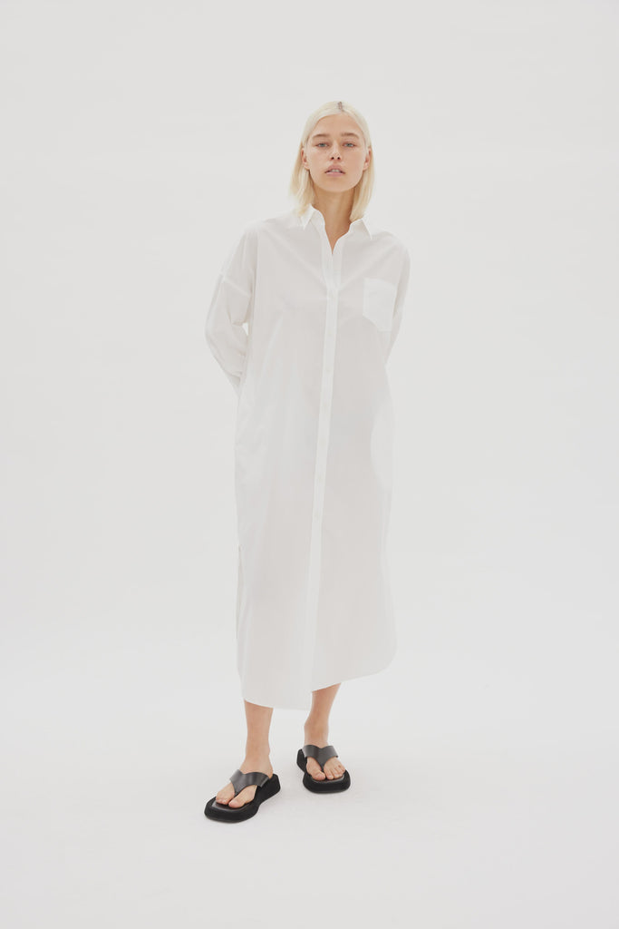 Chiara Maxi Shirt Dress White