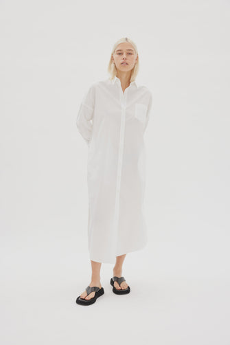 Chiara Maxi Shirt Dress White