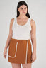 Contrast Bind Skirt Brandy