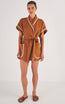 Contrast Bind Robe Brandy