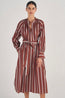 Long Sleeve Stripe Dress Chocolate