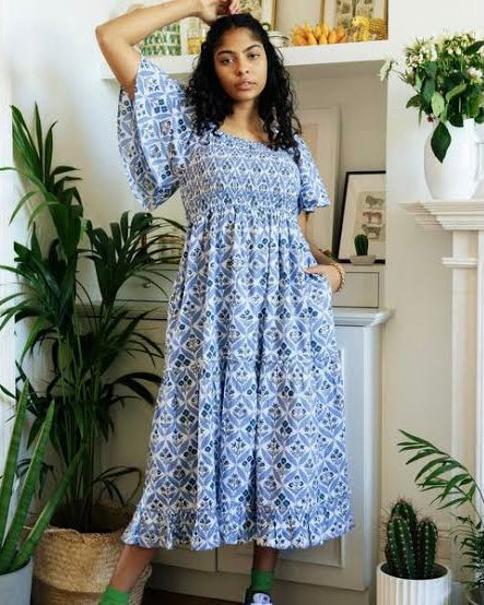 Lolita Long Dress Sky Trellis Toscani Australia