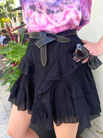 Lecce Brass Studded Belt Black