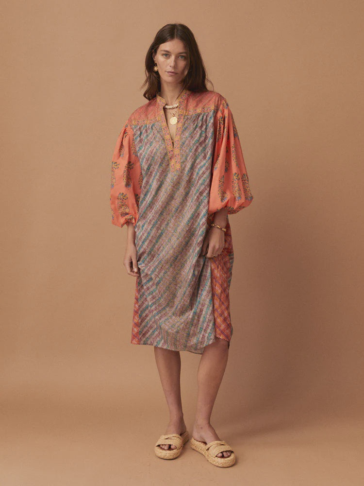 Wave Smock Midi Dress