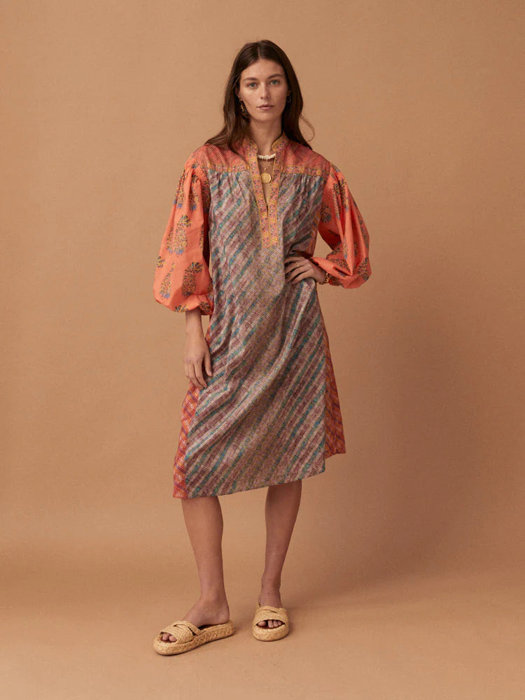 Wave Smock Midi Dress