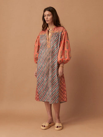 Wave Smock Midi Dress