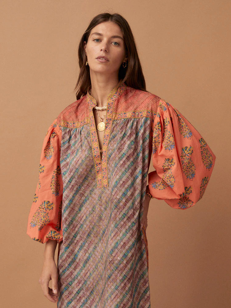 Wave Smock Midi Dress