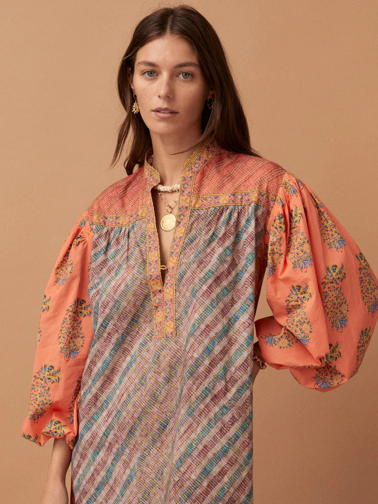 Wave Smock Midi Dress