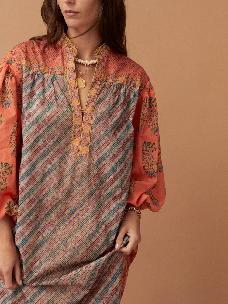 Wave Smock Midi Dress