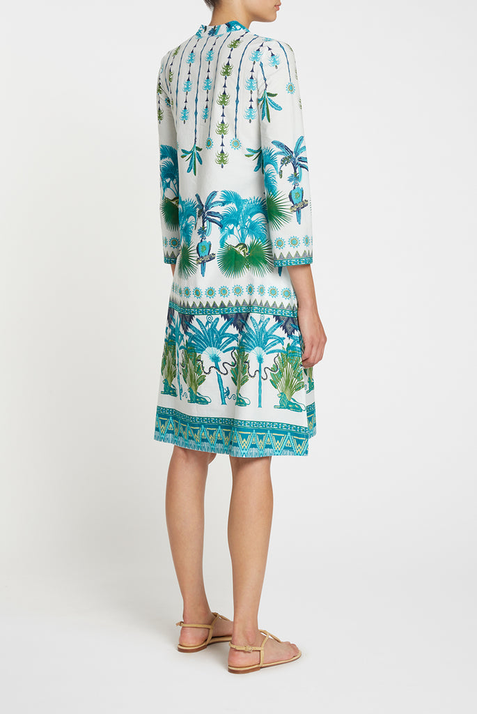 Malika Short Kaftan Winter Garden Turquoise