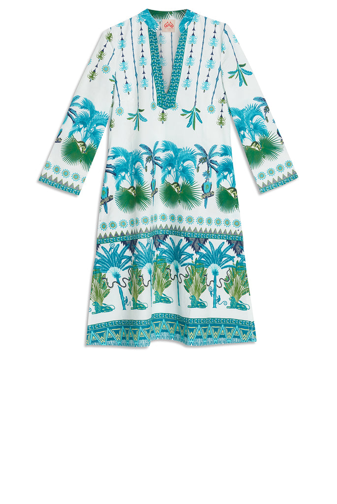 Malika Short Kaftan Winter Garden Turquoise