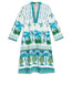 Malika Short Kaftan Winter Garden Turquoise