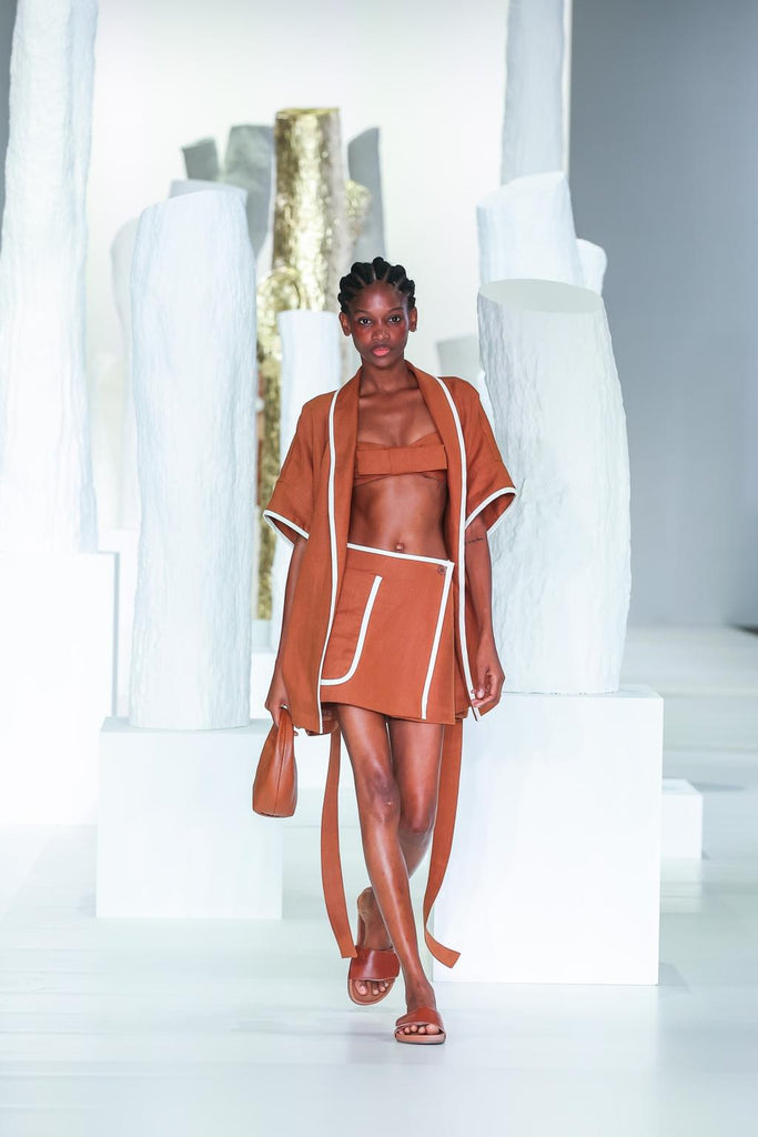 Contrast Bind Skirt Brandy