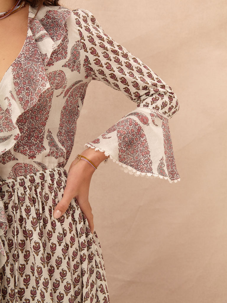 Calico Ruffle Maxi Dress