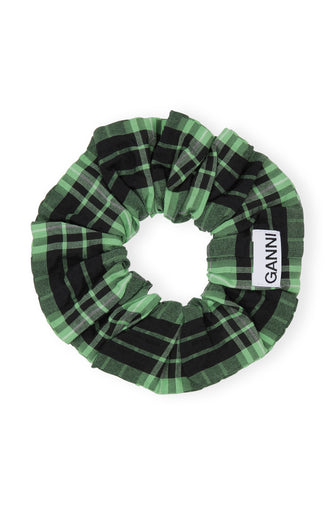 Seersucker Check Frill Scrunchie
