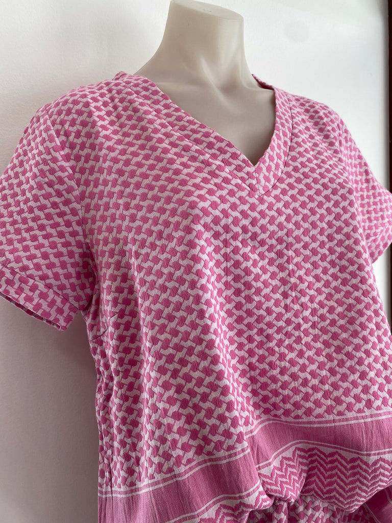 Shirt V Short Sleeve Super Pink