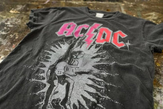 ACDC Green Blue Glitter Tee