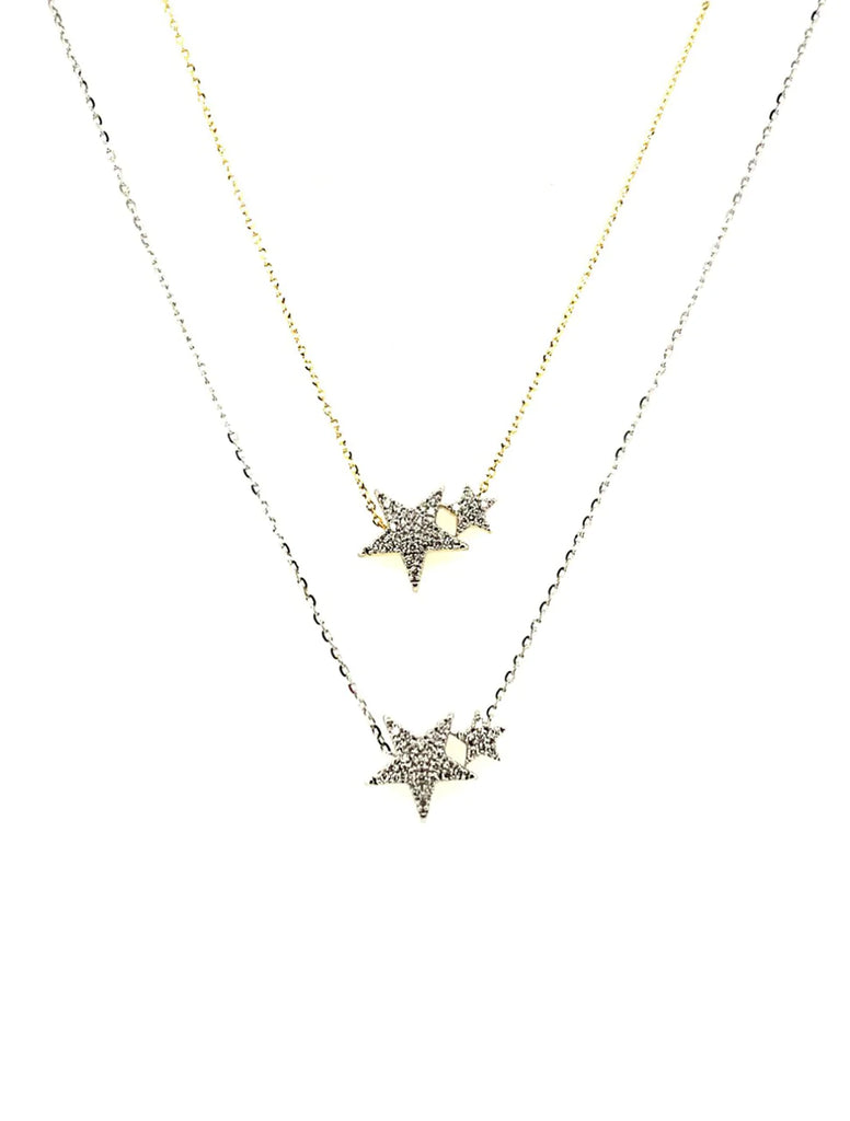 Hera Double Diamond Star Necklace