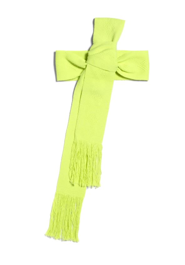 Hand woven wide neon yellow belt