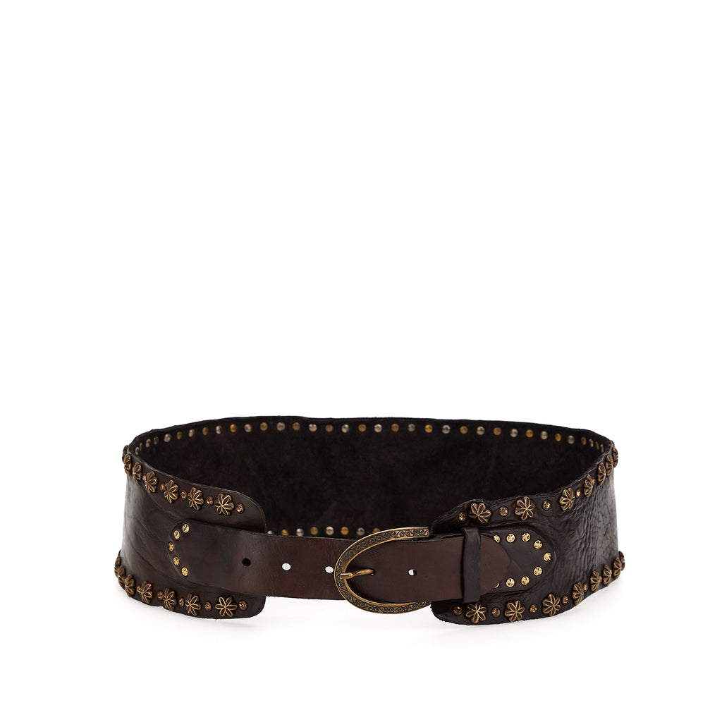 Flower Studded Wide Belt