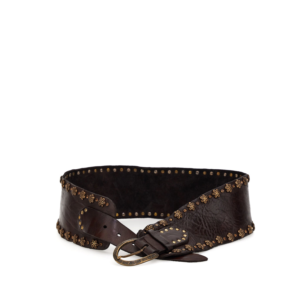 Flower Studded Wide Belt