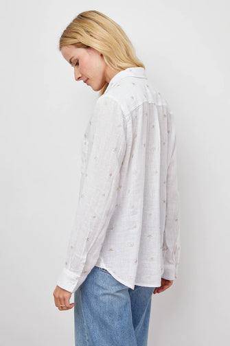 Charli Linen Shirt Rose Gold Stars