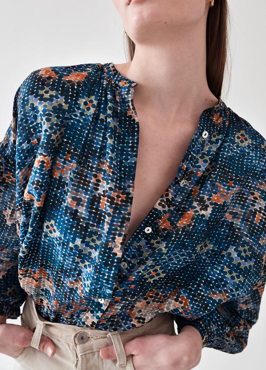 Luiza Blouse Stan Navy Print