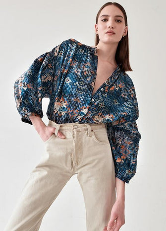 Luiza Blouse Stan Navy Print