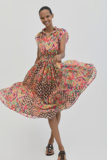 Cairo Silk Maxi Dress Apricot