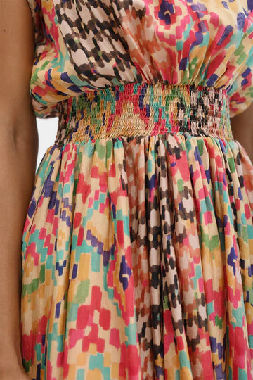 Cairo Silk Maxi Dress Apricot