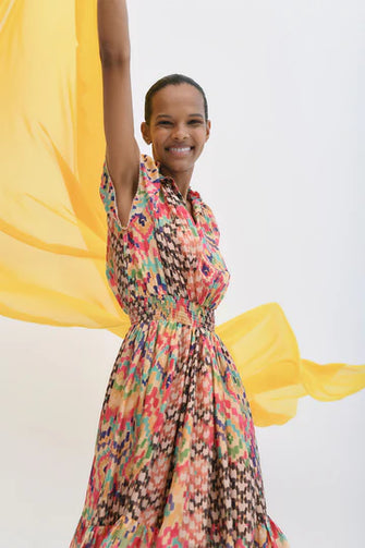 Cairo Silk Maxi Dress Apricot