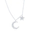 Asteria One Only Moon & Star Necklace White Gold