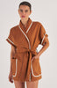 Contrast Bind Robe Brandy