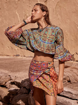 Es Canar Mini Wrap Skirt