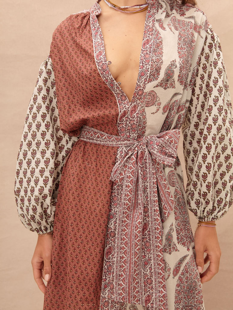 Calico Maxi Smock Dress