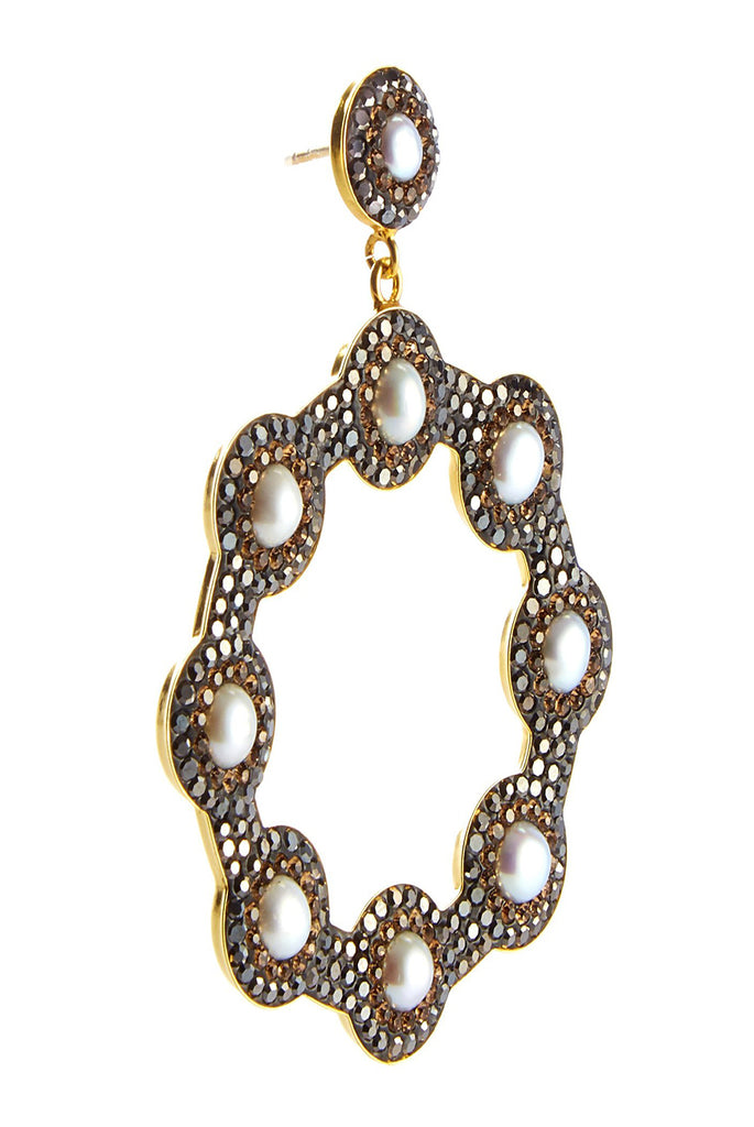 Baroque Pearl Hoop Earrings