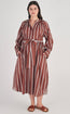 Long Sleeve Stripe Dress Chocolate
